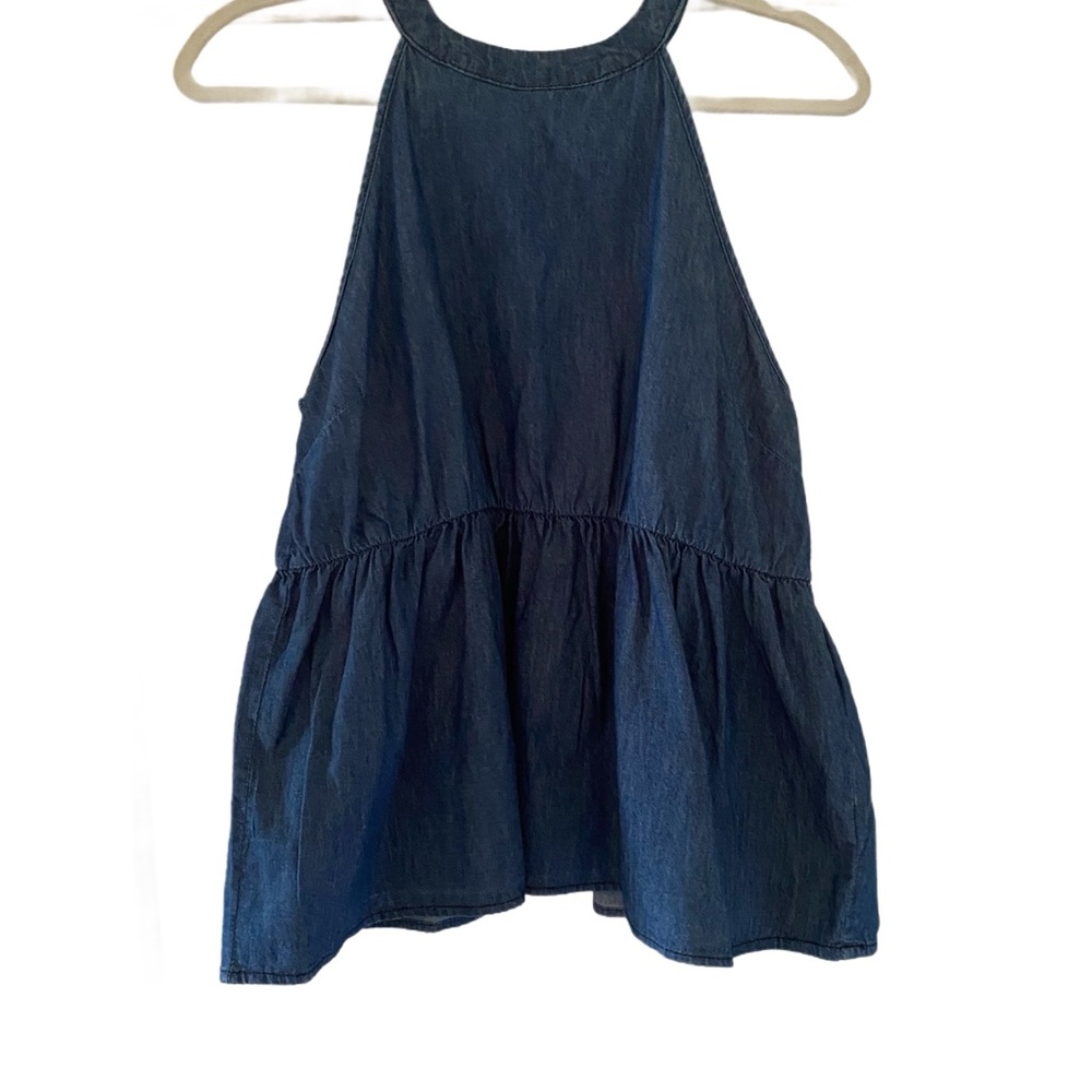 Tea n Rose Blue Tiered Sleeveless Tank Top